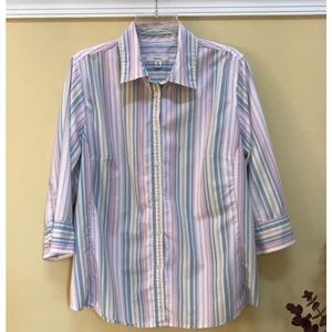 Merona button down striped top